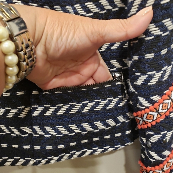 Rebecca Minkoff Woven Zipper Crop Blazer - Sz 2 US - Picture 6 of 12